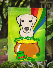 Load image into Gallery viewer, 11&quot; x 15 1/2&quot; Polyester Yellow Labrador St. Patrick&#39;s Day Garden Flag 2-Sided 2-Ply
