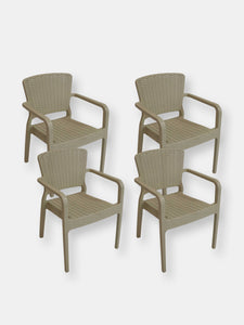 Segonia Plastic Stacking Arm Chair Set of 2
