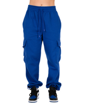 Load image into Gallery viewer, Cobalt Blue Cargo Sweatpants