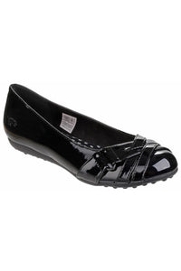 Womens/Ladies Rebel Slip On Ballerina Shoes (Black)