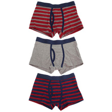 Load image into Gallery viewer, Tom Franks Boys Trunks With Keyhole Underwear (3 Pack) (Red/Navy/Grey)
