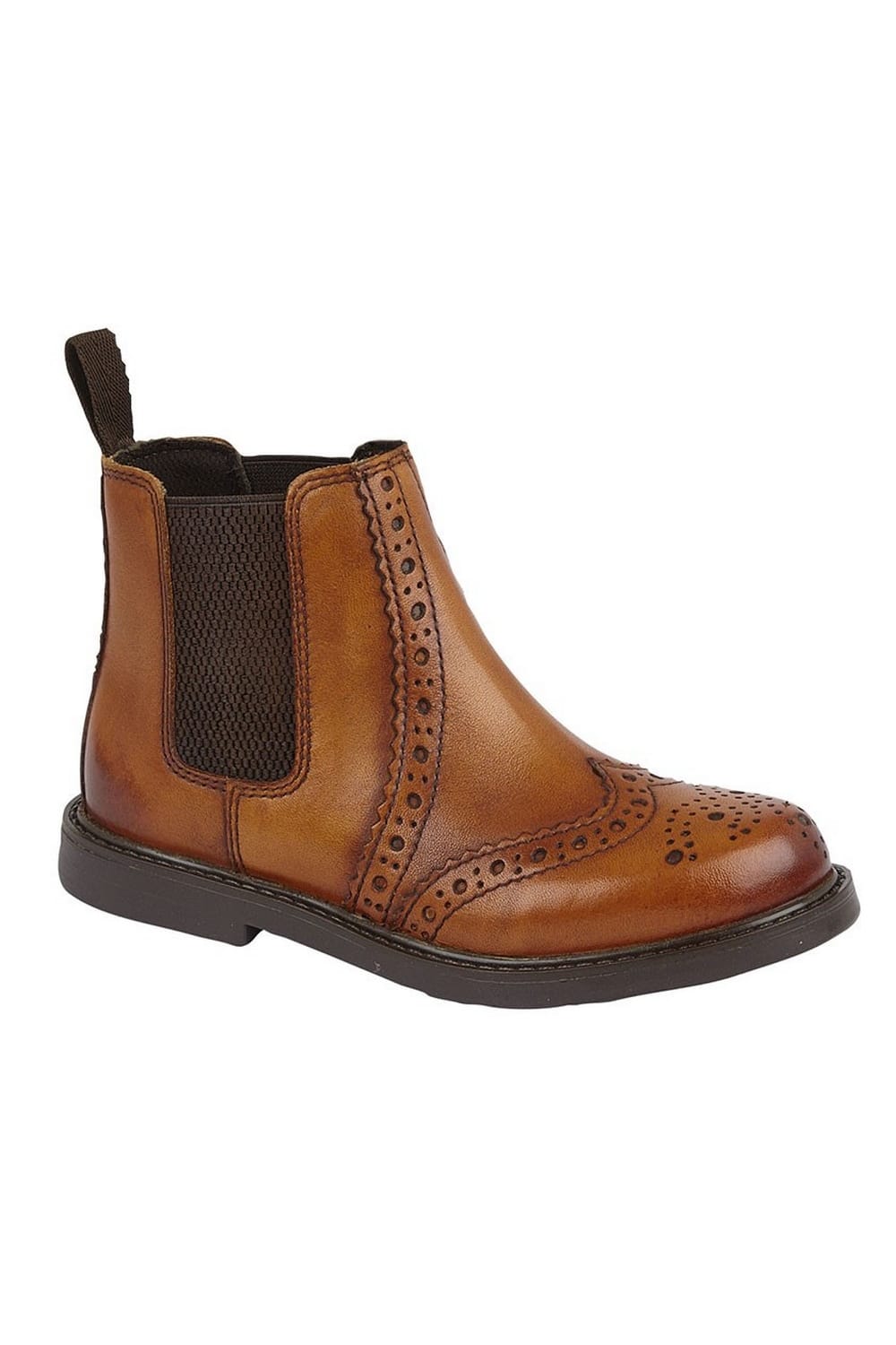 Roamers Boys Leather Ankle Boots (Tan)