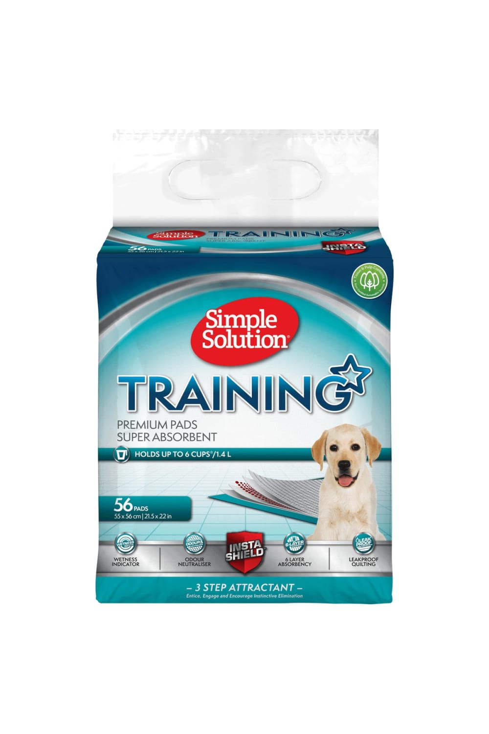 Simple Solution Premium Puppy Training Pads (Pack of 56) (Sky Blue) (One Size)