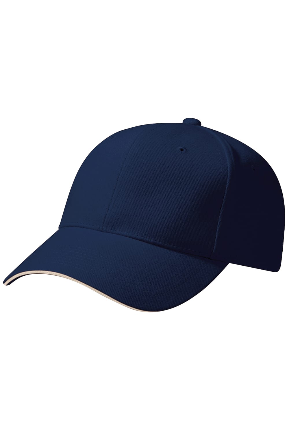 Unisex Pro-Style Heavy Brushed Cotton Baseball Cap/Headwear - French Navy/Stone