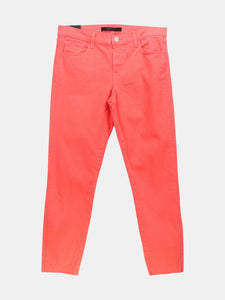 J Brand Women's Red Kalani Mid-Rise Crop Skinny Pants & Capri