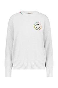 Cotton/Cashmere Smiley Crew Sweater