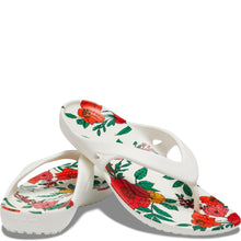 Load image into Gallery viewer, Womens/Ladies Kadee II Floral Flip Flops (White)