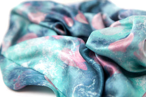 Ocean 100% Silk Scrunchies