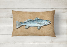 Load image into Gallery viewer, 12 in x 16 in  Outdoor Throw Pillow Speckled Trout Canvas Fabric Decorative Pillow