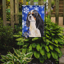 Load image into Gallery viewer, Cavalier Spaniel Winter Snowflakes Holiday Garden Flag 2-Sided 2-Ply