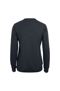 Womens/Ladies Premium Round Neck Sweatshirt - Black