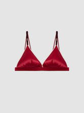 Load image into Gallery viewer, Padded Bralette In Satin Red Christmas 22