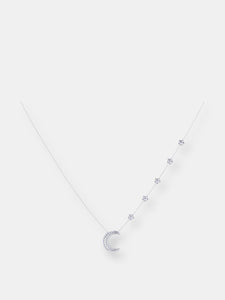 Starry Lane Moon Diamond Necklace in Sterling Silver