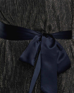 Gloria Belted Dress - Black/Gold