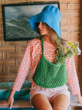 Load image into Gallery viewer, Bloom Crochet Hat In Mosaic Blue