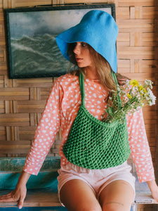Bloom Crochet Hat In Mosaic Blue