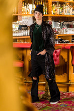 Load image into Gallery viewer, Onyx Sequin Faux Fur Koi Kimono