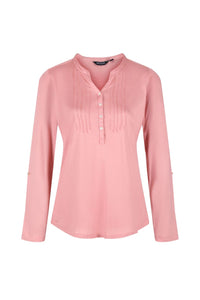 Regatta Womens/Ladies Fflur Long Sleeved Half Button Top (Blush Pink)