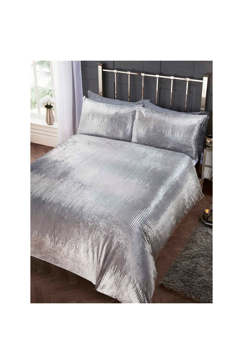 Tiffany Duvet Set - Silver