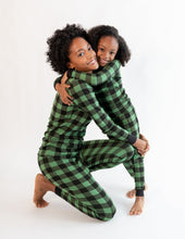 Load image into Gallery viewer, Womens Black &amp; Navy Plaid Pajamas