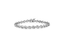 Load image into Gallery viewer, .925 Sterling Silver 1/10 Cttw Round-Cut Diamond Link Bracelet
