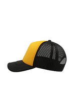 Load image into Gallery viewer, Rapper 5 Panel Trucker Cap - Yellow/Black
