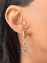 Load image into Gallery viewer, Little Star Lucky Star Diamond Hoop Earrings in Sterling Silver
