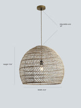Load image into Gallery viewer, Ele Large Wicker Rattan Pendant Light Natural Color