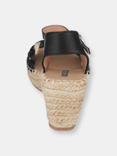 Load image into Gallery viewer, Cati Black Espadrille Wedge Sandals