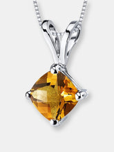 Load image into Gallery viewer, Citrine Pendant Necklace 14 Karat White Gold Cushion 0.82 Carats