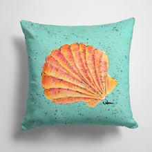 Load image into Gallery viewer, 14 in x 14 in Outdoor Throw PillowShell on Teal Fabric Decorative Pillow