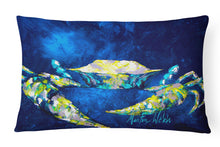 Load image into Gallery viewer, 12 in x 16 in  Outdoor Throw Pillow Crab Blue Canvas Fabric Decorative Pillow