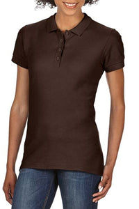 Gildan Softstyle Womens/Ladies Short Sleeve Double Pique Polo Shirt (Dark Chocolate)