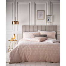 Load image into Gallery viewer, Furn Tessellate Duvet Cover and Pillowcase Set (Blush Pink/Gold) (Twin)