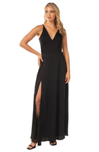 Load image into Gallery viewer, Parker Black Front Slit Maxi Dress