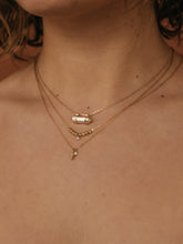 Load image into Gallery viewer, 14K Yellow Gold Bead Necklace With Diamond Drop