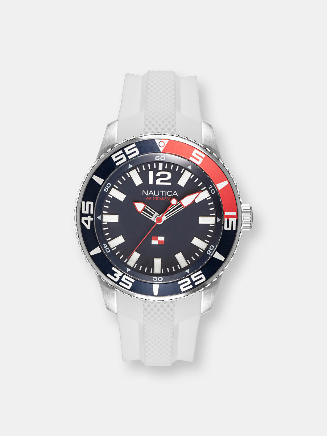 Nautica Watch NAPPBP905 Pacific Beach, Analog, Water Resistant, Luminous Hands, Silicone Band, Buckle Clasp, Blue