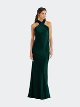 Load image into Gallery viewer, Draped Twist Halter Tie-Back Trumpet Gown - Imogen - LB025
