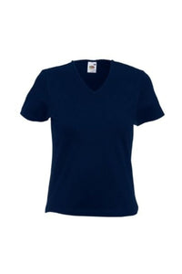 Fruit Of The Loom Ladies Lady-Fit V-Neck Short Sleeve T-Shirt (Deep Navy)