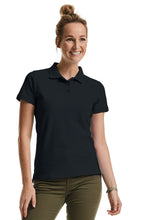 Load image into Gallery viewer, Russell Womens/Ladies Pure Organic Polo (Black)