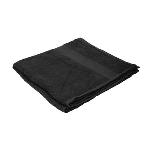 Jassz Plain Bath Towel  (Pack of 2) (Black) (One Size)
