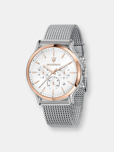 Maserati Men's Epoca R8873618009 Silver Stainless-Steel Quartz Dress Watch
