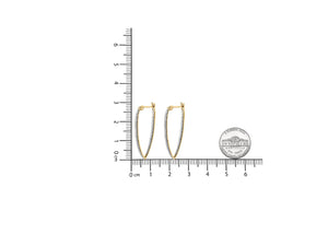 10K Yellow Gold 1/2 Cttw Prong Set Round-Cut Diamond Modern Hoop Earrings