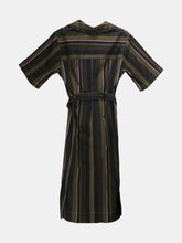 Load image into Gallery viewer, Marni Women&#39;s Dark Olive Striped Poplin Dress - 6 US / 42 EU