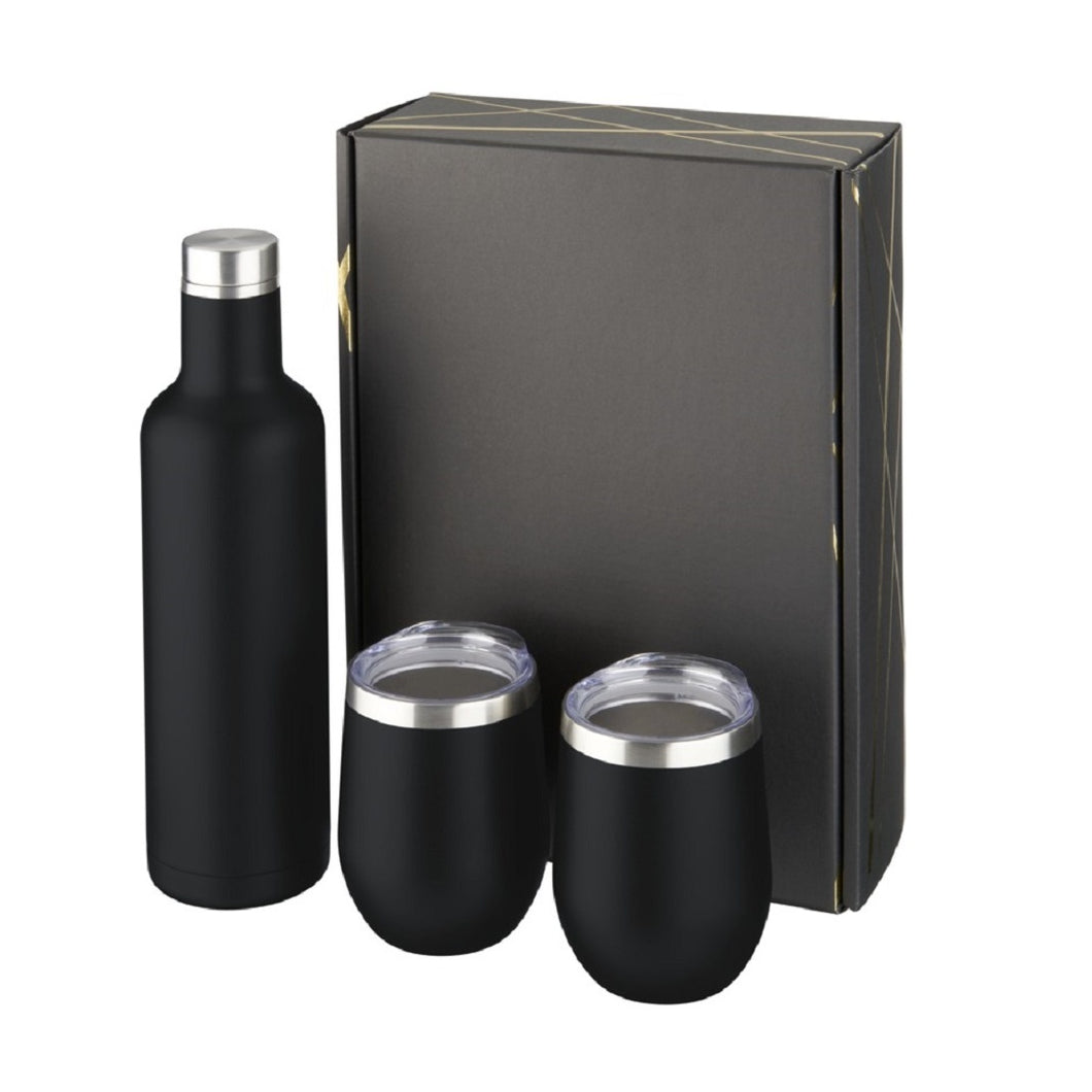 Avenue Pinto and Corzo Insulated Copper Vacuum Cups Gift Set (Solid Black) (One Size)