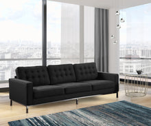 Load image into Gallery viewer, Sterling Linen Modern Contemporary Button Tufted Square Arm Silvertone Straight Leg Sofa