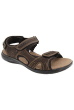 Load image into Gallery viewer, Mens 3 Touch Fastening Padded Sports Sandals (Brown)