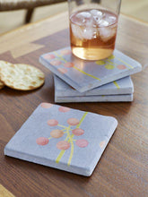 Load image into Gallery viewer, Coaster Set: Brunia on Grey