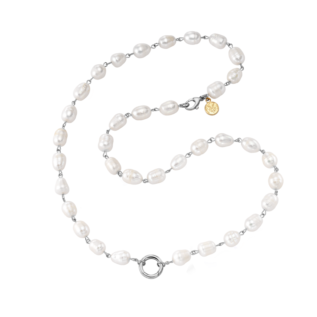 Inspired Essentials Pearl Loop Charm Necklace -24