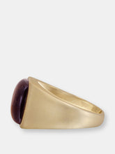 Load image into Gallery viewer, Chatoyant Yellow Tiger Eye Signet Ring in 14K Yellow Gold Plated Sterling Silver